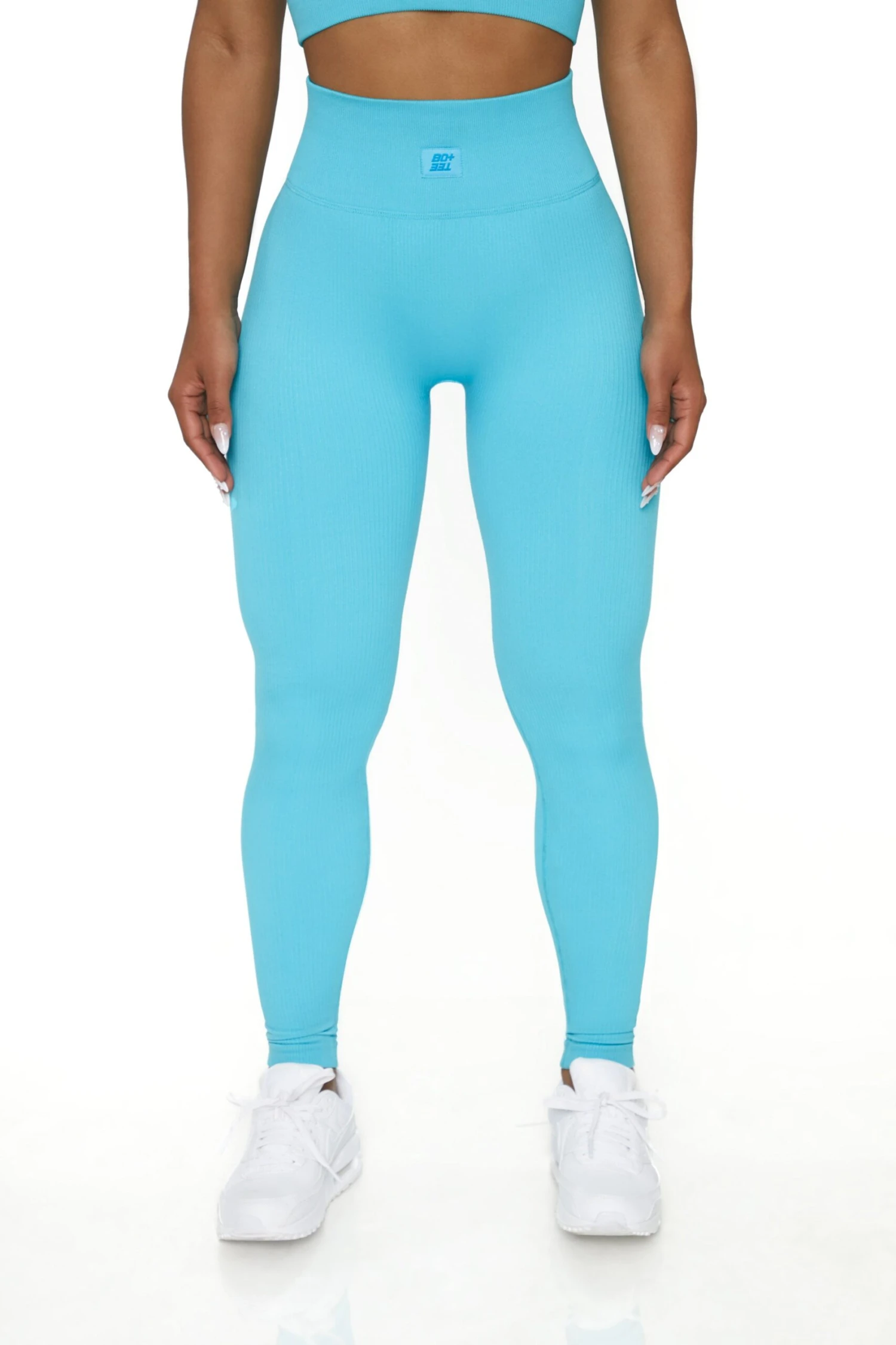 High Waist Leggings In Blue 4 High Waist Leggings In Blue - Image 2