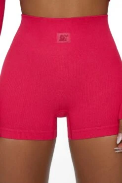 High Waist Mini Shorts In Hot Pink -Core Fit Shop BT0040 1 Run For It Berry Mini Short 1