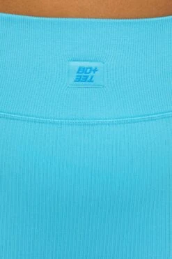 High Waist Biker Shorts In Blue -Core Fit Shop BT0040 2 Run For It Blue Mini Short