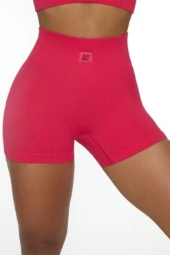 High Waist Mini Shorts In Hot Pink -Core Fit Shop BT0040 3 Run For It Berry Mini Short 1