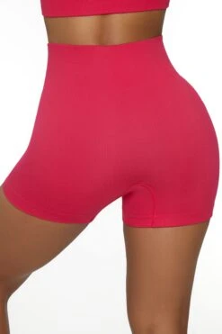 High Waist Mini Shorts In Hot Pink -Core Fit Shop BT0040 5 Run For It Berry Mini Short 1