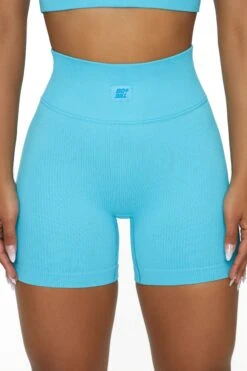 High Waist Biker Shorts In Blue -Core Fit Shop BT0041 5 Game On Blue Biker Short 2