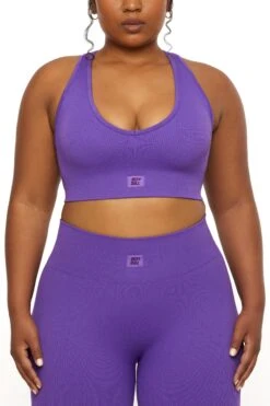 V Neck Sports Bra In Purple -Core Fit Shop BT0135 1 Be The Best Purple V Neck Sports Bracopy