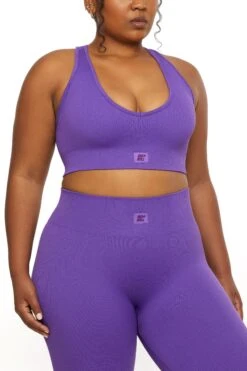 V Neck Sports Bra In Purple -Core Fit Shop BT0135 3 Be The Best Purple V Neck Sports Bracopy