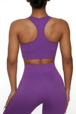 V Neck Sports Bra In Purple -Core Fit Shop BT0135 5 Be The Best Purple V Neck Sports Bra 1