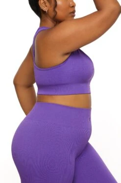 V Neck Sports Bra In Purple -Core Fit Shop BT0135 5 Be The Best Purple V Neck Sports Bracopy