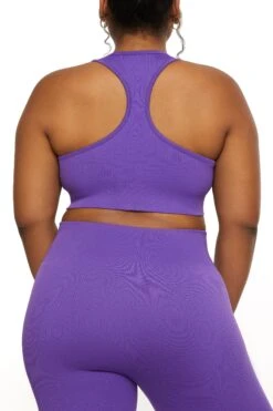 V Neck Sports Bra In Purple -Core Fit Shop BT0135 6 Be The Best Purple V Neck Sports Bracopy
