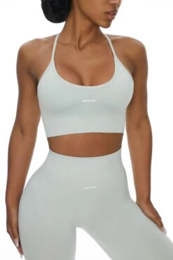 Seamless Sports Bra In Grey -Core Fit Shop BT0383 2 Grey Sport Bra