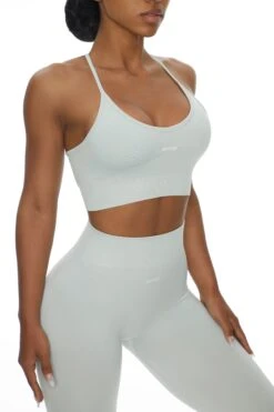 Seamless Sports Bra In Grey -Core Fit Shop BT0383 3 Grey Sport Bra