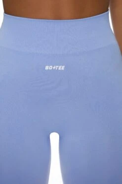 Seamless High Waist Biker Shorts In Blue -Core Fit Shop BT0385 6 Blue Biker Shorts