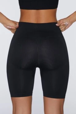 Biker Shorts In Black -Core Fit Shop BT0403 5 Push Yourself Black Biker Shorts