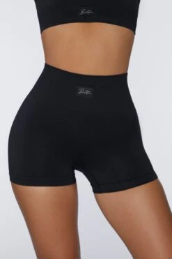 Mini Shorts In Black 14 Mini Shorts In Black -Core Fit Shop BT0412 2 Take Action Black Mini Shorts Sportswear