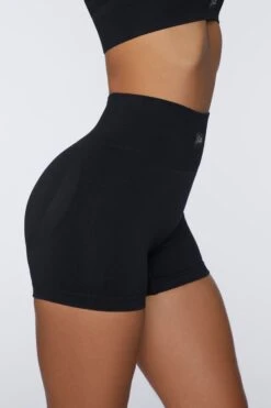 Mini Shorts In Black 15 Mini Shorts In Black -Core Fit Shop BT0412 3 Take Action Black Mini Shorts Sportswear