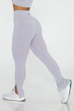 Side Zip Flare Leggings In Lilac -Core Fit Shop BT0420 1 Flare Lilac Ankle Zip Full Length Leggings