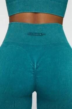 Side Zip Flare Leggings In Teal -Core Fit Shop BT0420 5 Burner Teal Flare Full Length Sports Leggings
