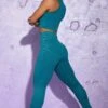 Side Zip Flare Leggings In Teal -Core Fit Shop BT0420 7 Burner Teal Flare Full Length Sports Leggings