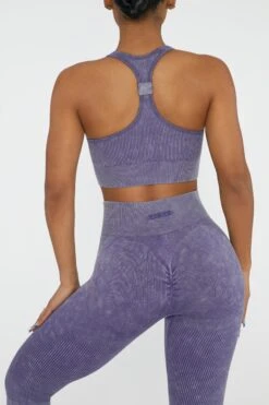 Square Neck Sports Bra In Violet -Core Fit Shop BT0422 2 Iconic Violet Sqaure Neckline Sports Bra