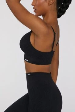 Sports Bra In Black 12 Sports Bra In Black -Core Fit Shop BT0440 BT0443 9 Black High Waisted Printed Sports Leggings Crop Top