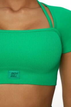 Short Sleeve Crop Top In Green -Core Fit Shop BT0446 1 High Energy Green Short Sleeve Crop Top 40da537b a6c4 4239 bc0e 8d11f66557fd