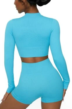 Long Sleeve Zip Crop Top In Blue 17 Long Sleeve Zip Crop Top In Blue -Core Fit Shop BT0448 5 All The Way Blue Long Sleeve Inverse Zip Crop Top 28b5b9fa 8b13 4238 b1c4 e36e4f9ff1dc