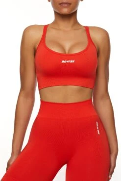 Core Fit Shop -Core Fit Shop BT0462 2 Red Halter Sports Bra