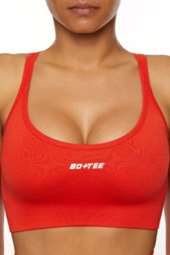 Seamless Strappy Sports Bra In Red 13 Seamless Strappy Sports Bra In Red -Core Fit Shop BT0462 3 Red Halter Sports Bra