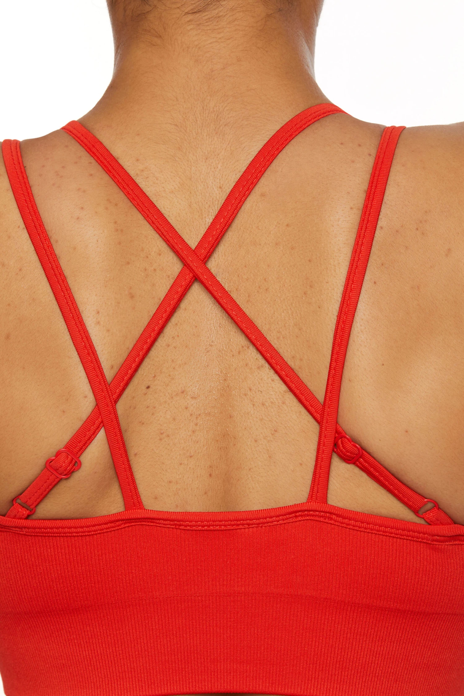 Seamless Strappy Sports Bra In Red 10 Seamless Strappy Sports Bra In Red - Image 8