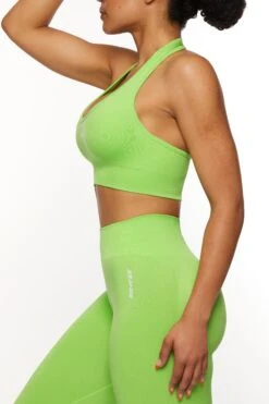 Halter Neck Backless Sports Bra In Green -Core Fit Shop BT0463 5 Green Sports Bra