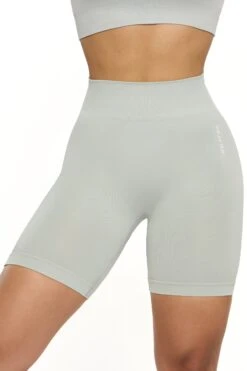 Seamless High Waist Biker Shorts In Grey 18 Seamless High Waist Biker Shorts In Grey -Core Fit Shop BT0465 2 Grey Biker Shorts