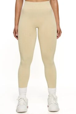 Core Fit Shop -Core Fit Shop BT0466 2 Beige High Waisted Sports Leggings