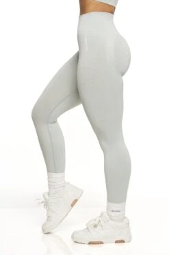 High Waist Seamless Leggings In Grey -Core Fit Shop BT0466 4 Grey High Waisted Sports Leggings