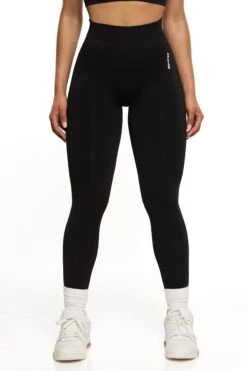High Waist Seamless Leggings In Black -Core Fit Shop BT0466 5 Black High Waisted Sports Leggings