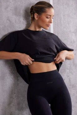 Oversized T-Shirt In Jet Black 15 Oversized T-Shirt In Jet Black -Core Fit Shop BT0479 7 Unwind Black Oversized Tee