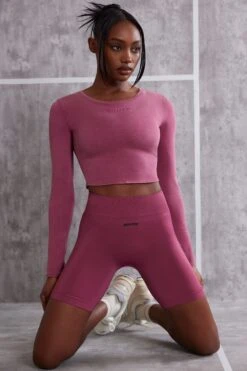 Long Sleeve T-Shirt In Dark Rose 12 Long Sleeve T-Shirt In Dark Rose -Core Fit Shop BT0483 5 Refocus Rose Long Sleeved Top