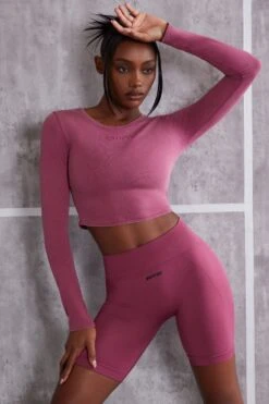 Long Sleeve T-Shirt In Dark Rose 13 Long Sleeve T-Shirt In Dark Rose -Core Fit Shop BT0483 6 Refocus Rose Long Sleeved Top