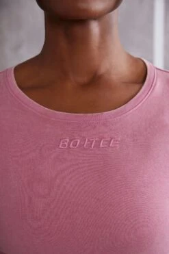 Long Sleeve T-Shirt In Rose 12 Long Sleeve T-Shirt In Rose -Core Fit Shop BT0483 7 Refocus Pink Long Sleeve Top