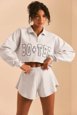 Sweat Shorts In Heather Grey 13 Sweat Shorts In Heather Grey -Core Fit Shop BT0492 4 Relax Light Marl Grey Shorts