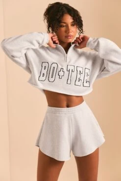 Sweat Shorts In Heather Grey 14 Sweat Shorts In Heather Grey -Core Fit Shop BT0492 5 Relax Light Marl Grey Shorts