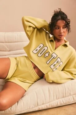 Half Zip Sweater In Matcha Green 10 Half Zip Sweater In Matcha Green -Core Fit Shop BT0492 BT0496 1 Relax Green Shorts Oversized Jumper