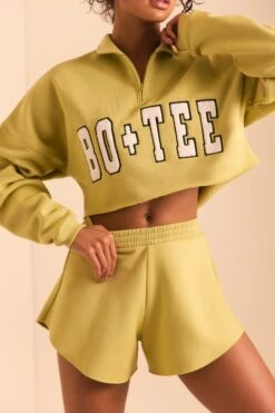 Sweat Shorts In Matcha Green -Core Fit Shop BT0492 BT0496 1 Relax Green Shorts Oversized Jumper 1
