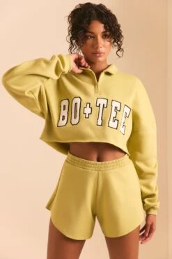 Half Zip Sweater In Matcha Green 11 Half Zip Sweater In Matcha Green -Core Fit Shop BT0492 BT0496 5 Relax Green Shorts Oversized Jumper