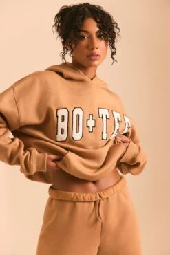 Oversized Hoodie In Chestnut Brown -Core Fit Shop BT0493 2 Off Duty Macchiato Brown Jumper