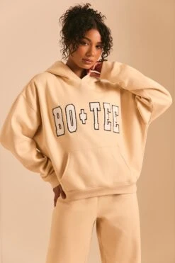 Oversized Hoodie In Sand -Core Fit Shop BT0493 2 Off Duty Sand Jumper