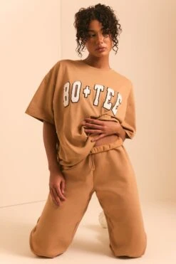 Relaxed Fit Joggers In Chestnut Brown -Core Fit Shop BT0495 4 MacchiatoBrown Joggers