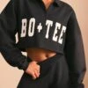 Half Zip Sweater In Black -Core Fit Shop BT0496 5 Relax Black oversized jumper