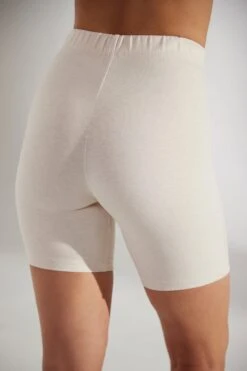 Soft Cotton Biker Shorts In Heather Oat -Core Fit Shop BT0508 6 Base Oat Bike Shorts