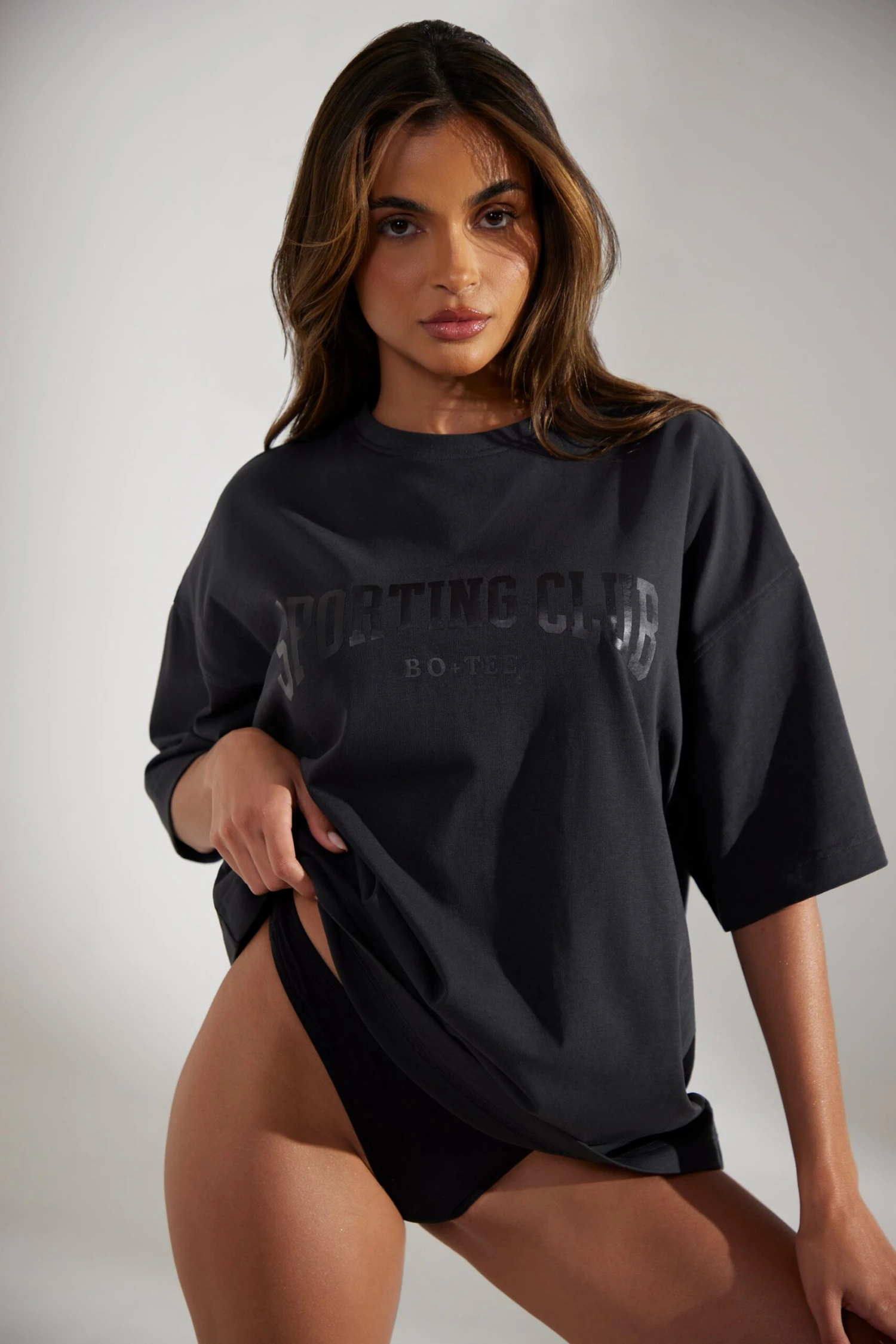 Oversized Short Sleeve T-Shirt In Washed Black 8 Oversized Short Sleeve T-Shirt In Washed Black - Image 6