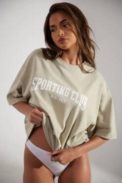 Oversized Short Sleeve T-Shirt In Limestone