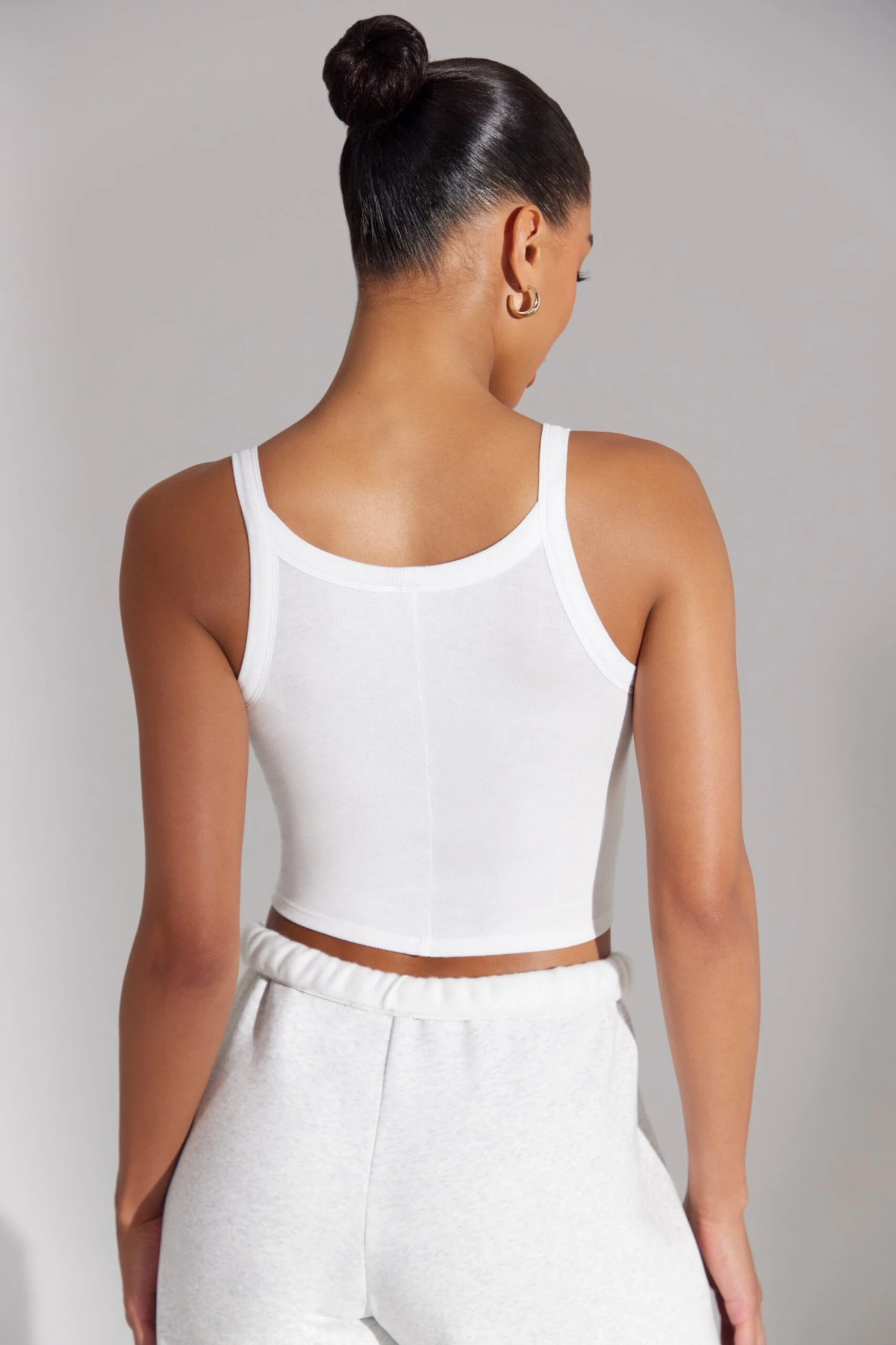 Soft Rib Tank Top In White 4 Soft Rib Tank Top In White - Image 2