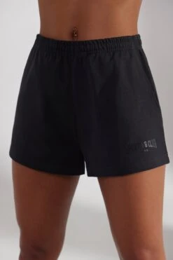 Sweat Shorts In Washed Black -Core Fit Shop BT0512 4 Groundwork Washed Black Mini Shorts